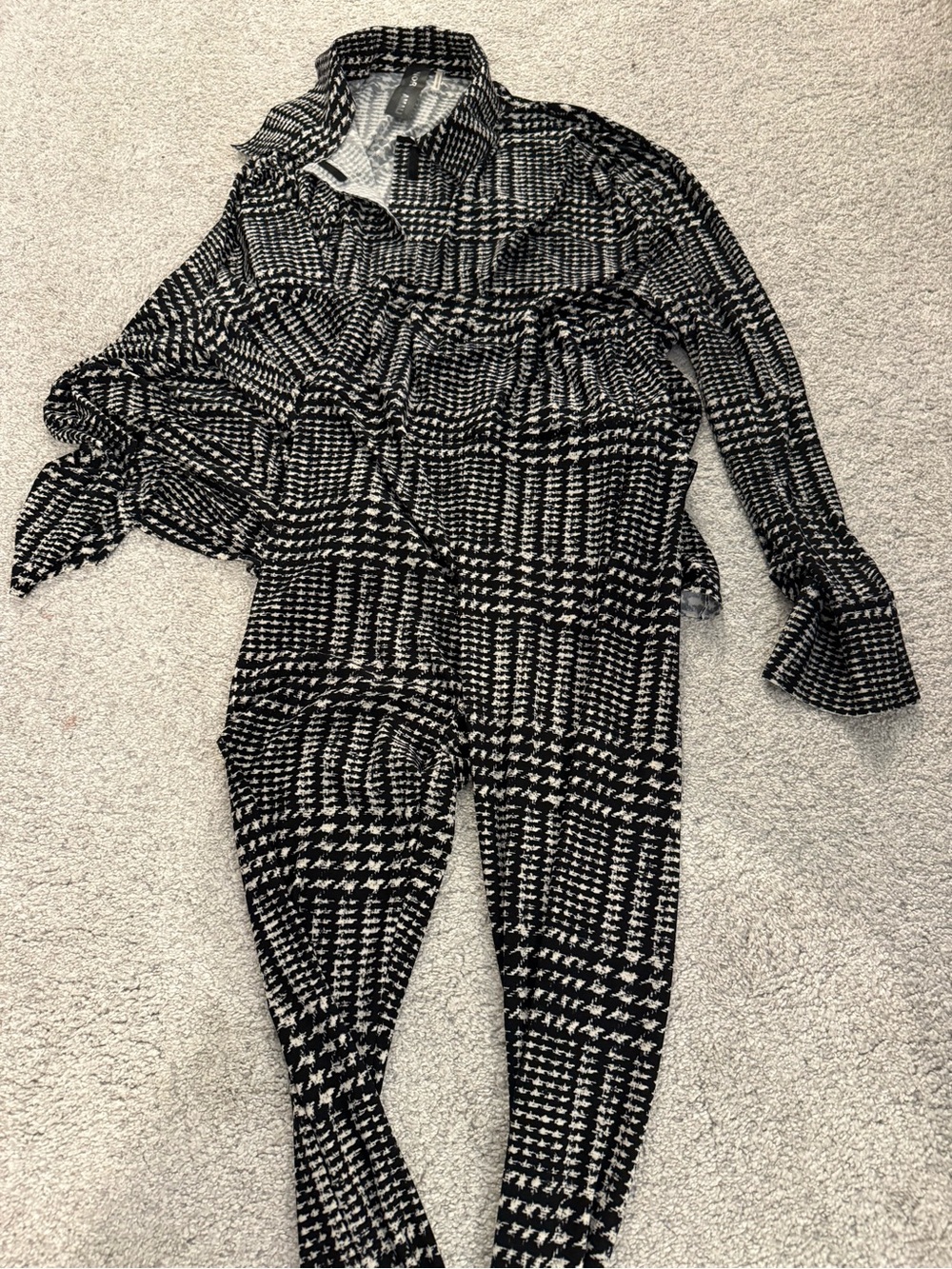 Norma Kamali Black & White Plaid Set - Picture 6 of 6